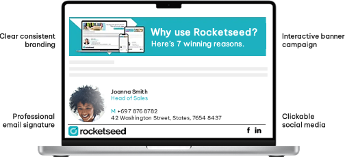 An examples of branded email signature - Rocketseed